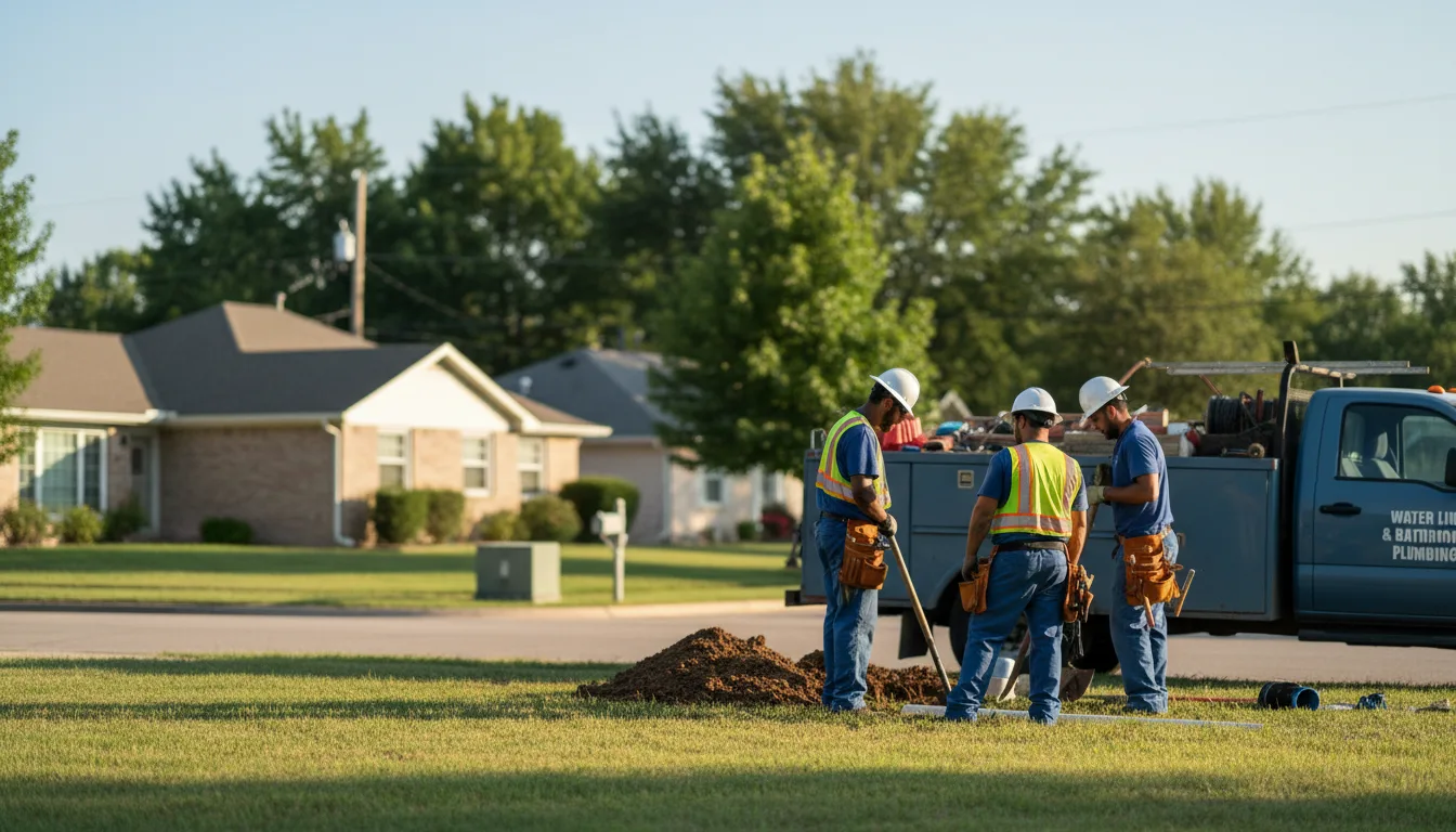 Residential water line and bathroom plumbing service in Bedford, OH